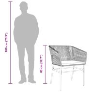 Градински столове 2 бр с възглавници черен полиратан