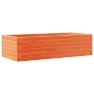 Градинска кашпа, восъчнокафява, 90x40x23 см, борово дърво масив