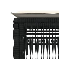 Шезлонги, 2 бр, с масичка, черни, полиратан