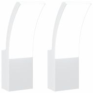 Външни LED стенни лампи, 2 бр, бял, лят алуминий