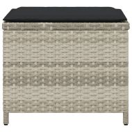 Външни табуретки с възглавници 4 бр светлосиви 40x40x35 см