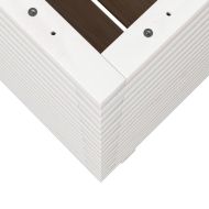 Градински сандък, бял, 60x60x72 см, масивна борова дървесина