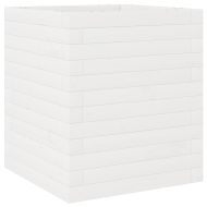 Градински сандък, бял, 40x40x46 см, масивна борова дървесина