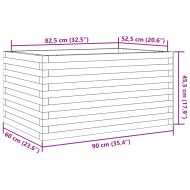 Градинска кашпа, 90x60x45,5 см, масивна борова дървесина
