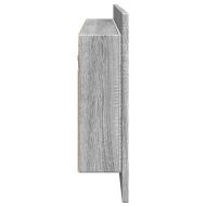 Шкаф с LED огледало за баня, сив сонома, 100x12x45 см