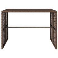 Градински комплект от 3 части с възглавници, кафяв, полиратан