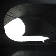 Куполна къмпинг палатка 4 души бял затъмняващ плат водоустойчив