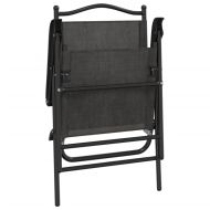 Сгъваеми градински столове 2 бр меланж сив стомана и текстилен