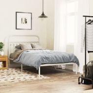 Метална резервна табла за легло, бяла, 107 см