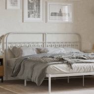 Метална резервна табла за легло, бяла, 180 см