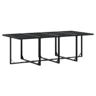 Градински трапезен комплект възглавници 9 части черен полиратан