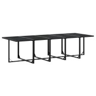 Градински комплект с възглавници 15 части полиратан черен