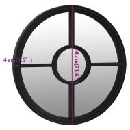 Огледало черно 60x4 см желязо кръгло за употреба на закрито