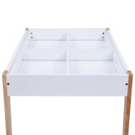 Детска маса със столчета за рисуване, 3 части, черно и бяло