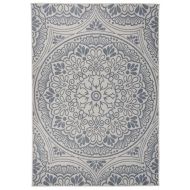 Градински плоскотъкан килим, 160x230 см, синя шарка