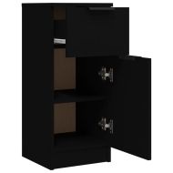 Сайдборд, черен, 30x30x70 см, инженерно дърво