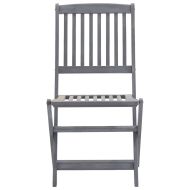 Сгъваеми градински столове, 4 бр, с възглавници, акация масив