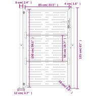 Градинска порта, антрацит, 100x150 см, стомана, квадратен дизайн