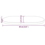 Плот за маса 60x30x2,5 см, масивна дървесина, бор, овален