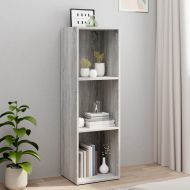Шкаф за книги/ТВ шкаф сив сонома 36x30x114 см инженерно дърво