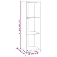 Шкаф за книги/ТВ шкаф сив сонома 36x30x114 см инженерно дърво