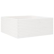 Градински сандък, бял, 110x110x46 см, масивна борова дървесина