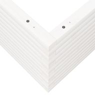 Градински сандък, бял, 110x110x46 см, масивна борова дървесина