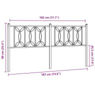 Метална резервна табла за легло, бяла, 180 см
