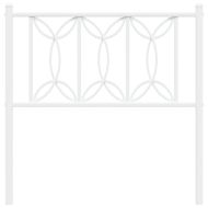 Метална резервна табла за легло, бяла, 90 см