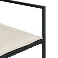 Градински трапезен комплект 7 части възглавници черен полиратан