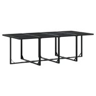 Външен трапезен комплект 13 части с възглавници черен полиратан