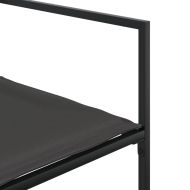 Градински комплект от 5 части, с възглавници, черен, текстилен