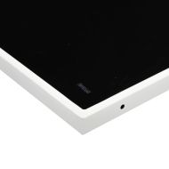 Градински комплект от 11 части, с възглавници, бял, текстилен