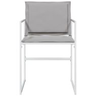 Градински столове с възглавници, 4 бр, бял, стомана и текстилен