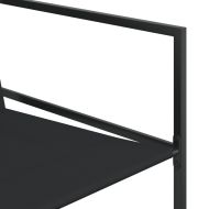 Градински трапезен комплект от 9 части черен текстилен