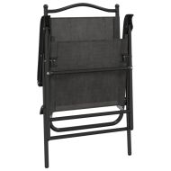 Сгъваеми градински столове 4 бр меланж сив стомана и текстилен