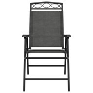 Сгъваеми градински столове 4 бр меланж сив стомана и текстилен