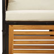 Градински комплект диван, 7 части, с възглавници, акация масив