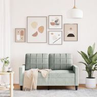 2-местен диван, светлосив, 120 см, кадифе