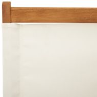 Сгъваеми градински столове, 8 бр, кремави, плат и дърво масив