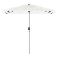 Градински чадър със стоманен прът, бял, 248x248x248 см