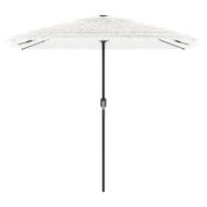 Градински чадър със стоманен прът, бял, 248x248x248 см