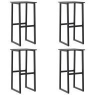 Бар табуретки 4 бр черни 38x38x80 см прахово боядисана стомана