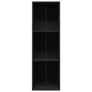 Библиотека/ТВ шкаф, черна, 36x30x114 см, инженерно дърво