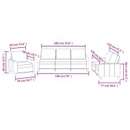 Комплект дивани от 3 части с възглавници кремав изкуствена кожа