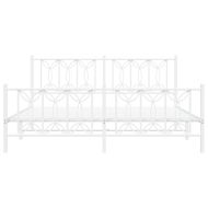 Метална рамка за легло с горна и долна табла, бяла, 183x213 см