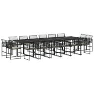 Градински комплект с възглавници 17 части полиратан черен