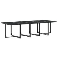 Градински комплект от 15 части, с възглавници, черен, текстилен