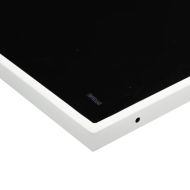 Градински комплект от 5 части, с възглавници, бял, текстилен