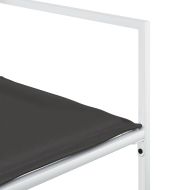 Градински комплект от 7 части, с възглавници, бял, текстилен